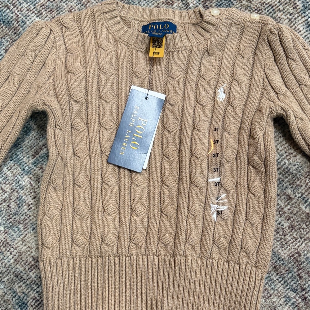 Polo by Ralph Lauren Beige Cable Knit Sweater